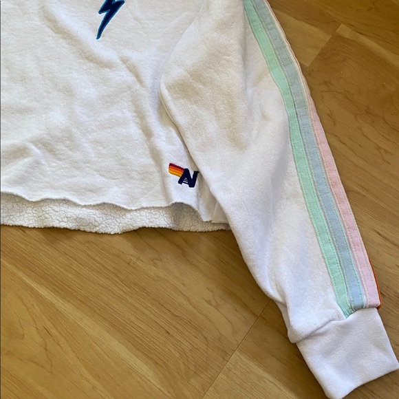 2-pc Aviator Nation bolt stitch 4 stripe white Sweatsuit S - Picture 3 of 9